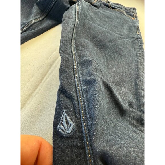 Volcom Vorta Slim Straight Jeans Mens Size 31 Blue Dark Wash Denim Pockets - Picture 3 of 5
